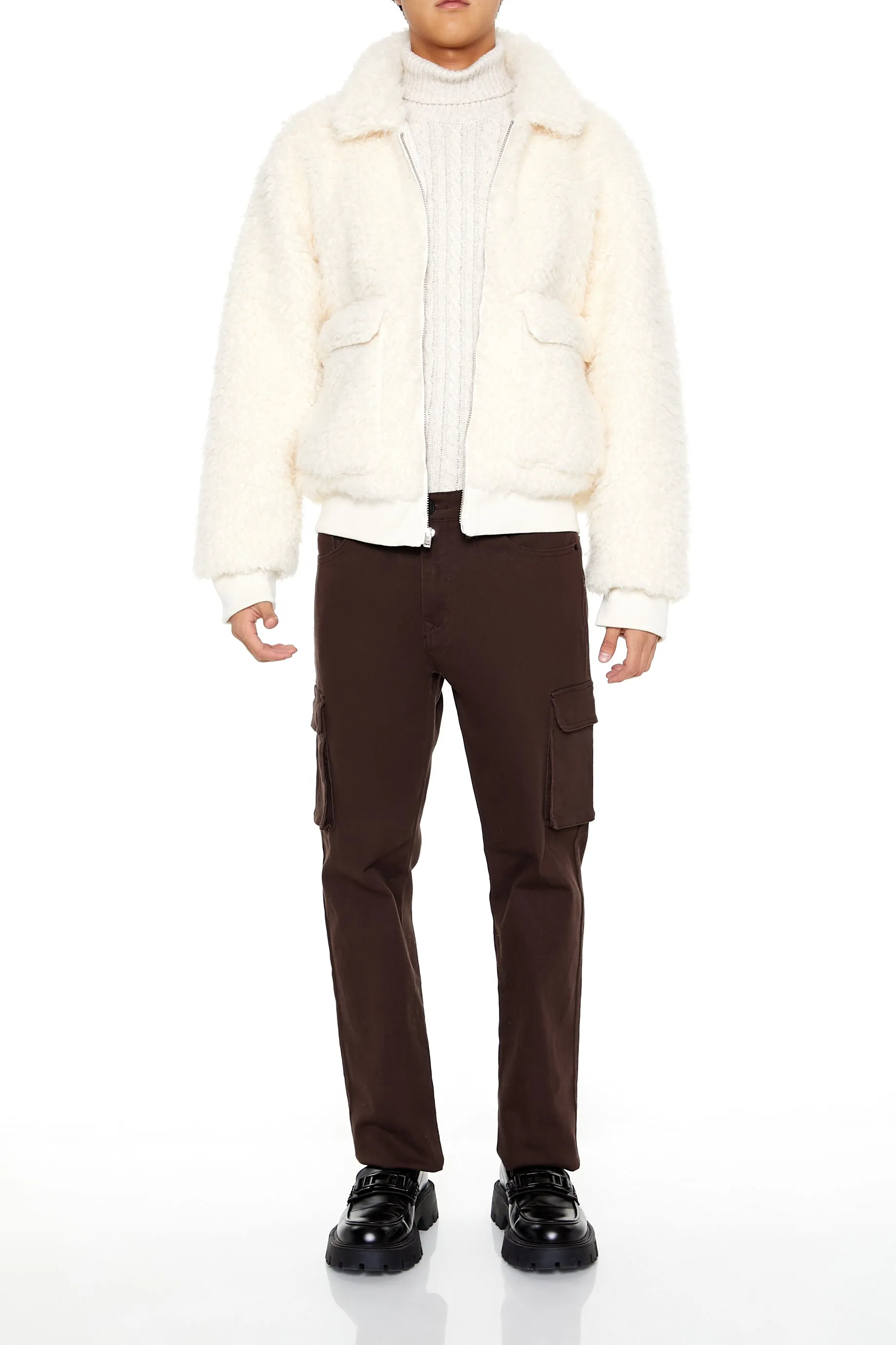 Faux Shearling Zip-Up Jacket