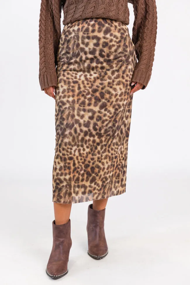 Fierce Love Leopard Knit Midi Skirt