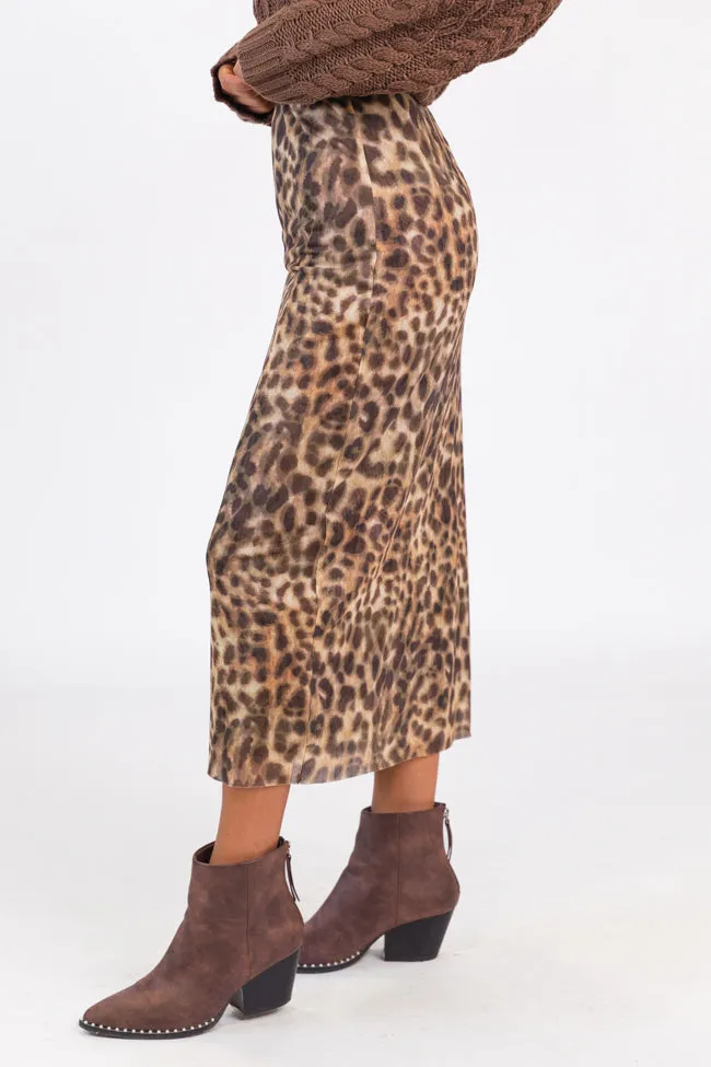 Fierce Love Leopard Knit Midi Skirt