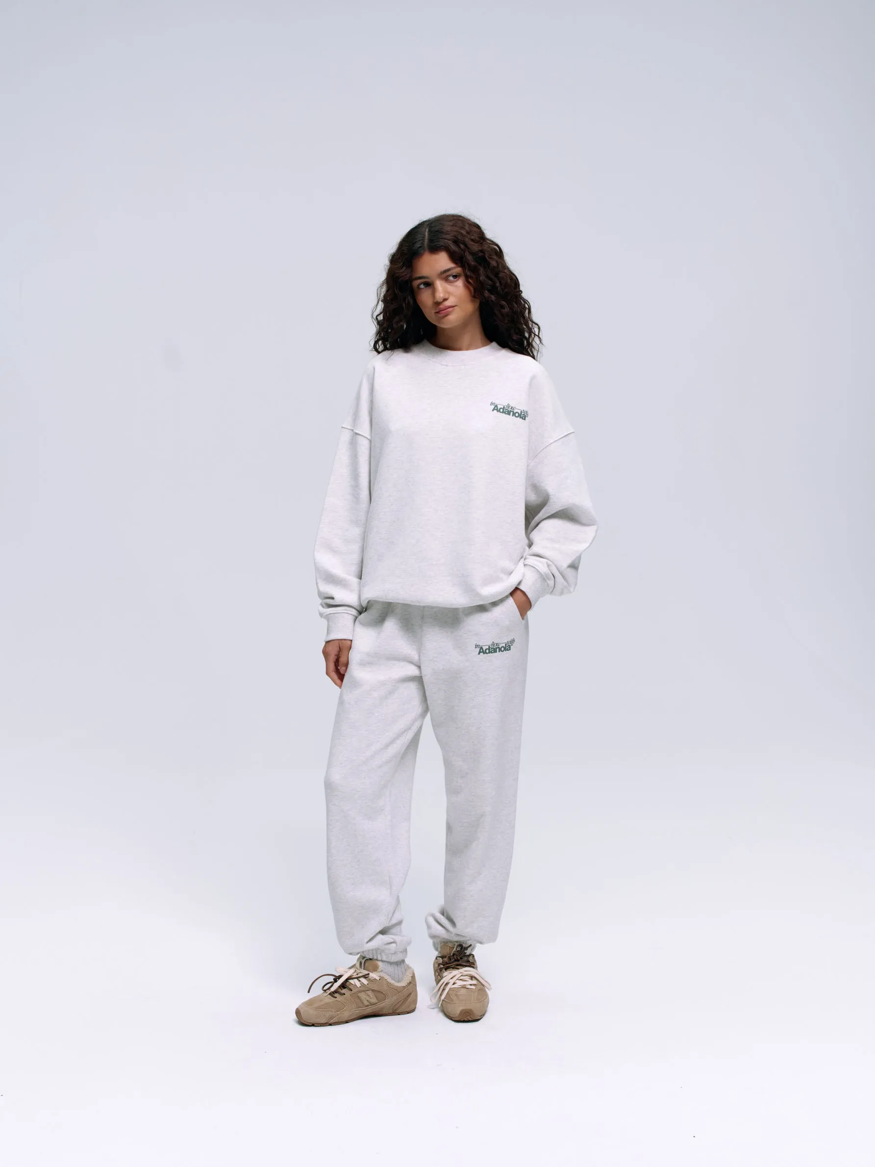 Flow Sweatpants - Light Grey Melange/Lilac Purple