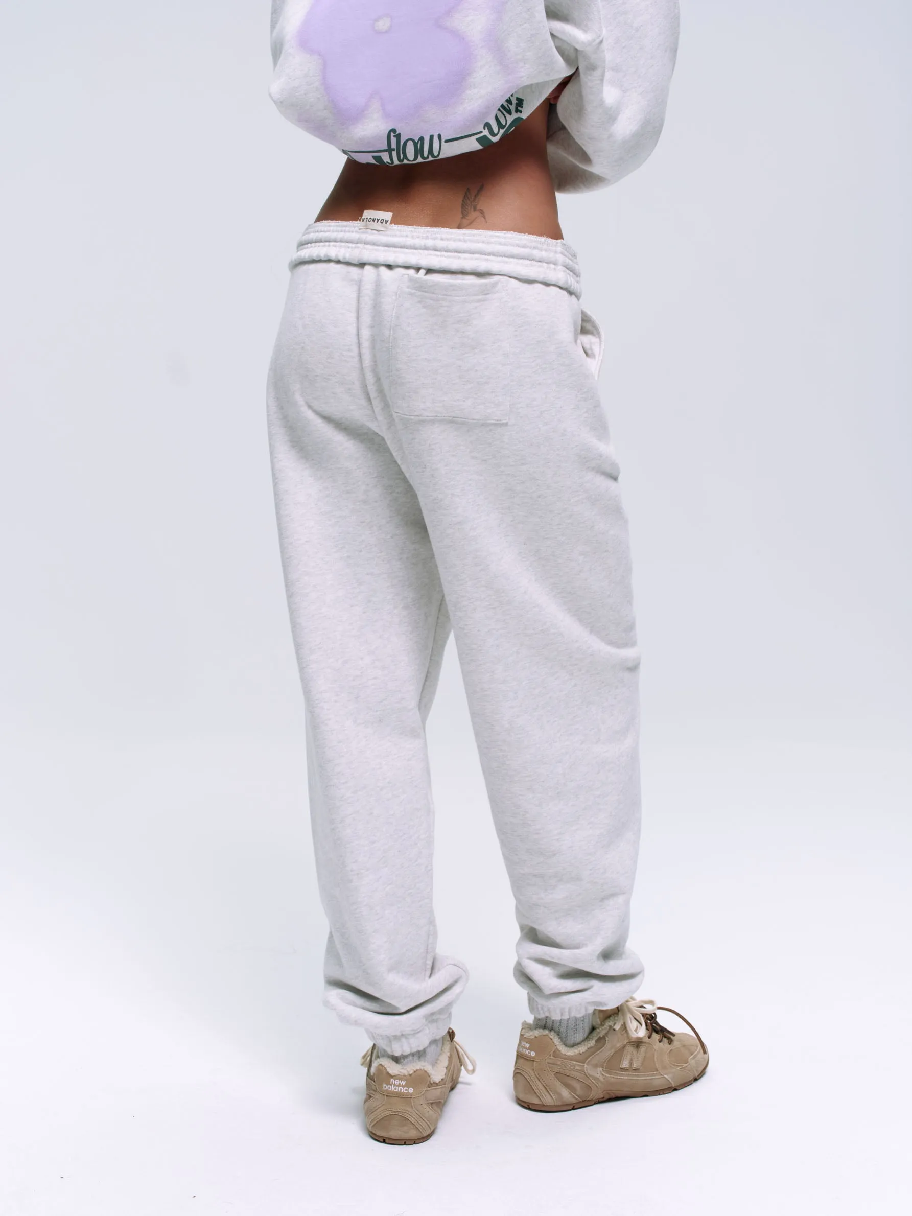 Flow Sweatpants - Light Grey Melange/Lilac Purple