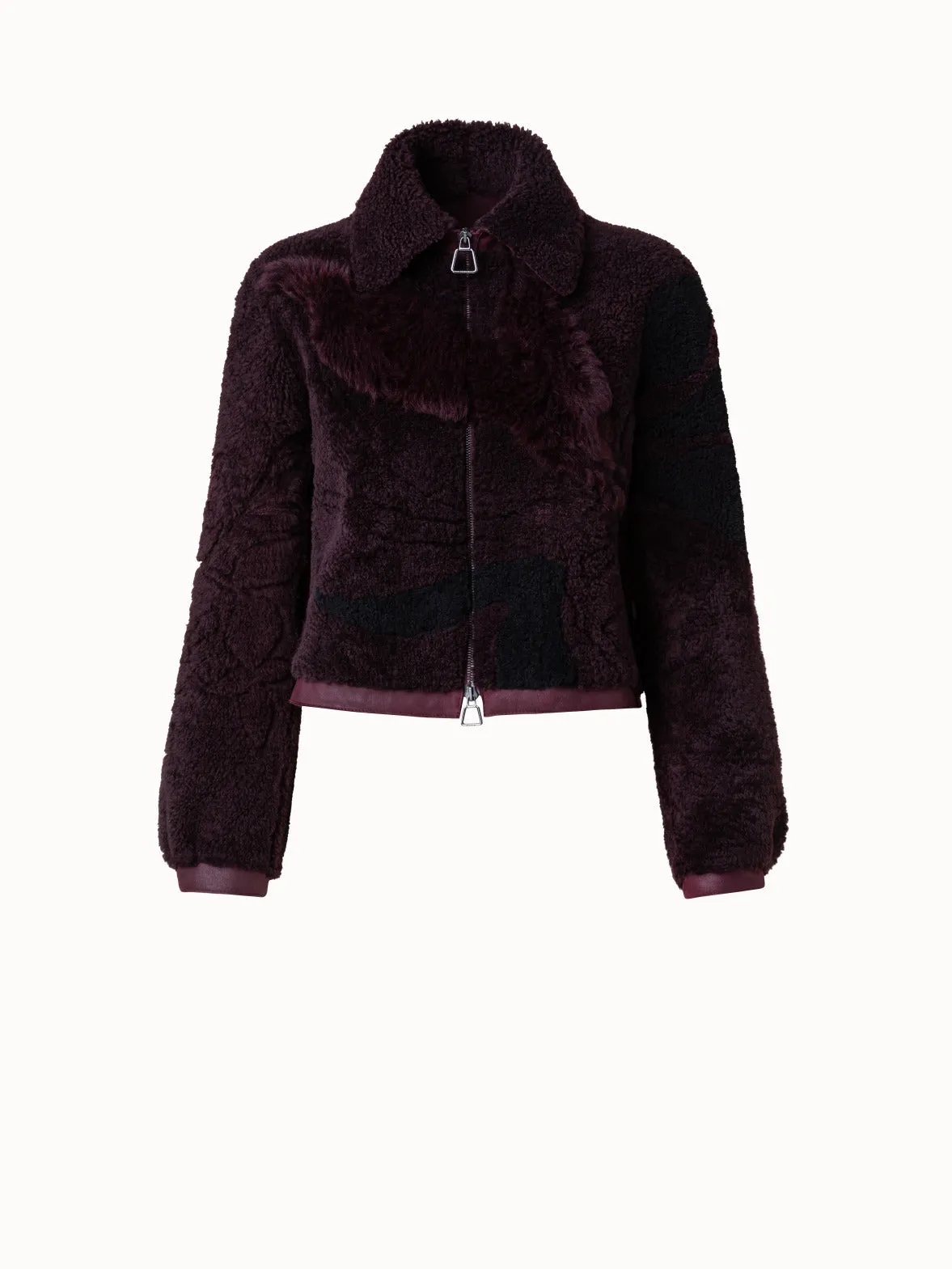 Flower Patchwork Shearling Short Jacket