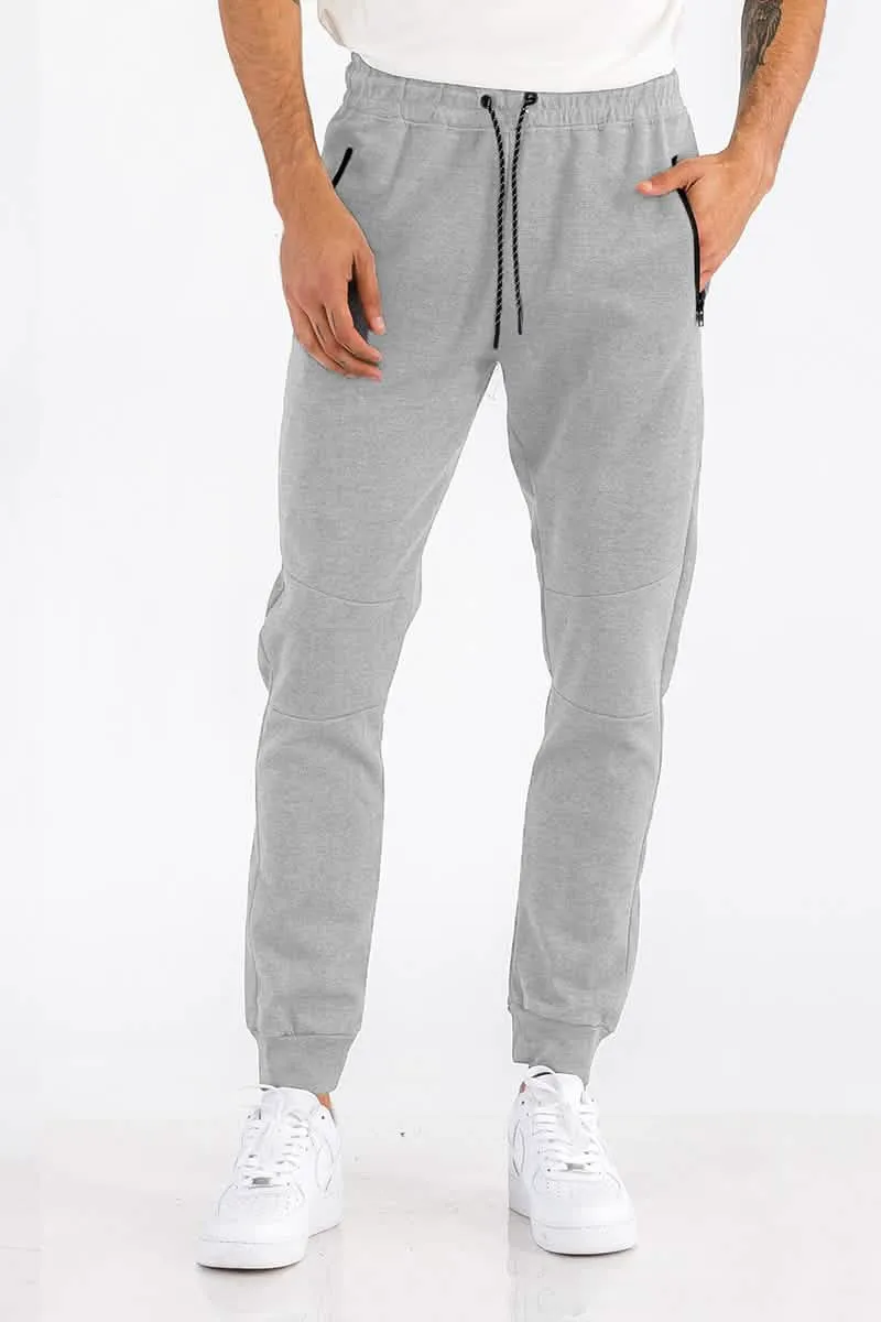 Heathered Cotton Stylish Zip Sweatpants