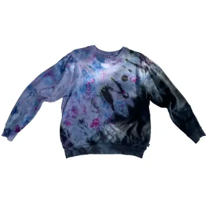 Ice Dye Cotton Crewneck in Amethyst