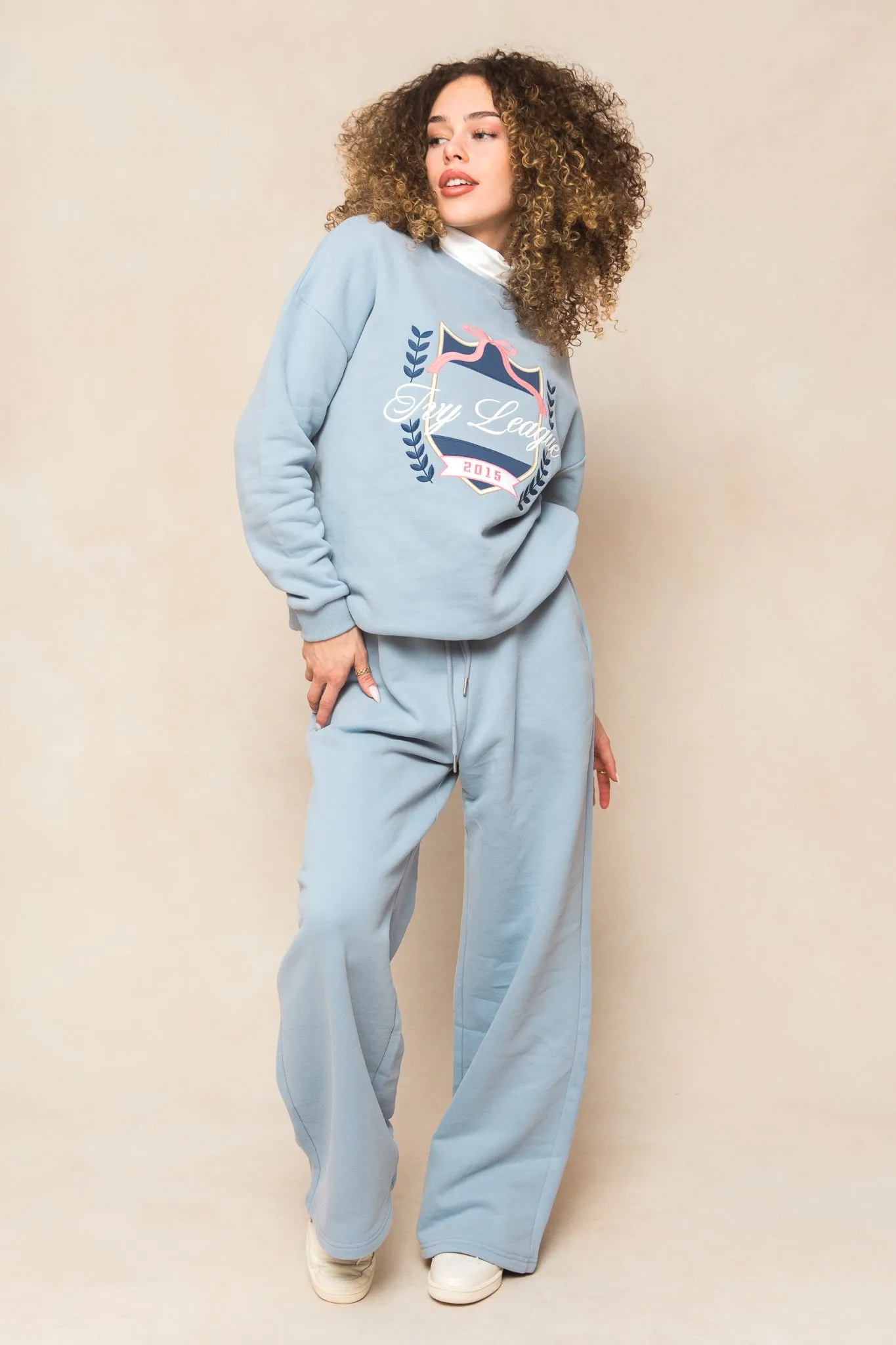 Ivy Wide Leg Sweatpants in Blue