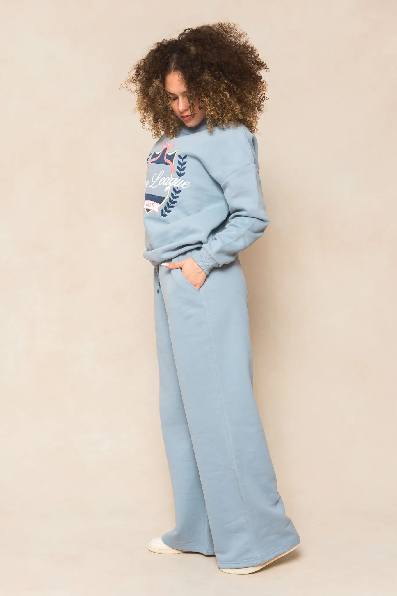 Ivy Wide Leg Sweatpants in Blue