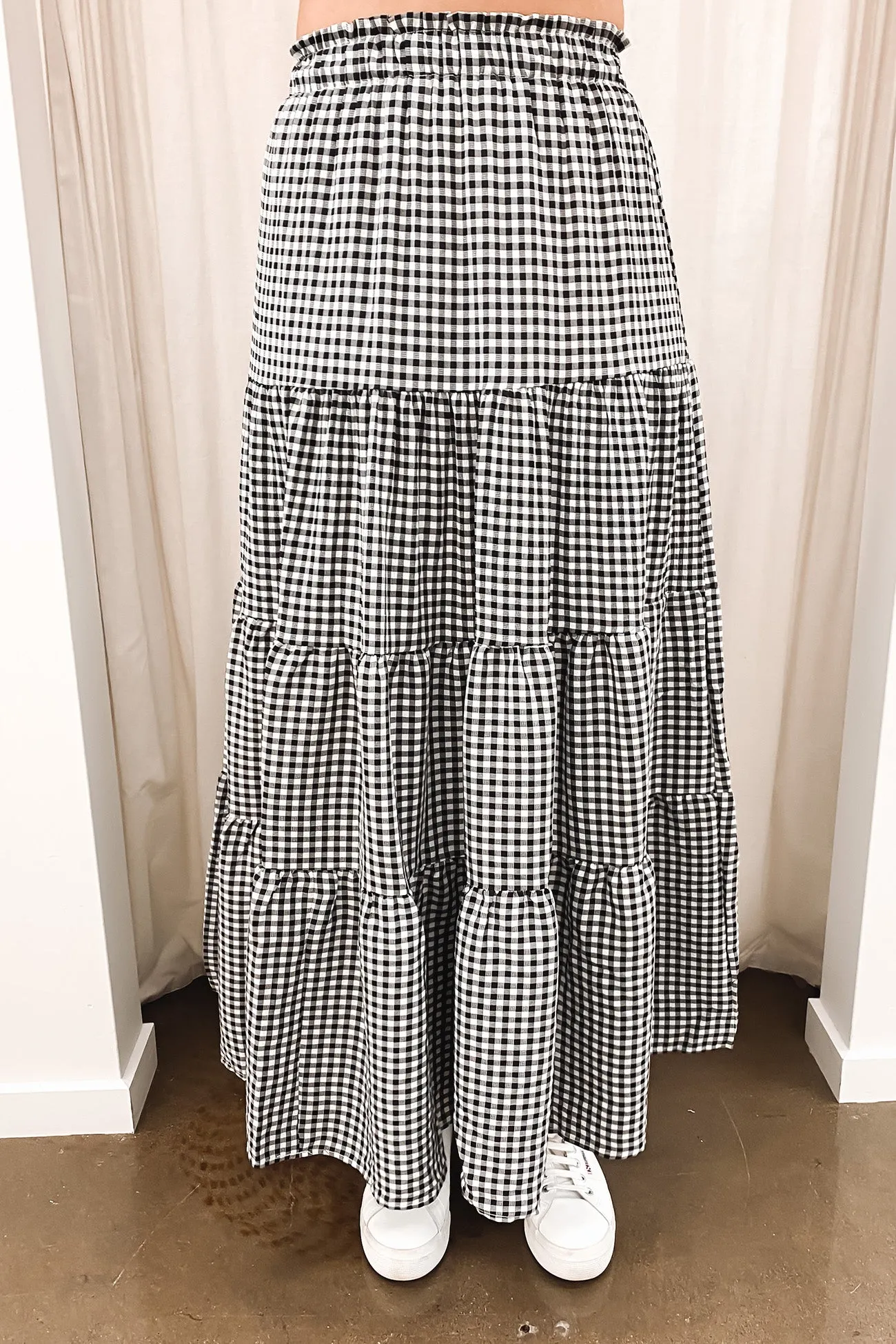 Jasmin Maxi Skirt Black Check