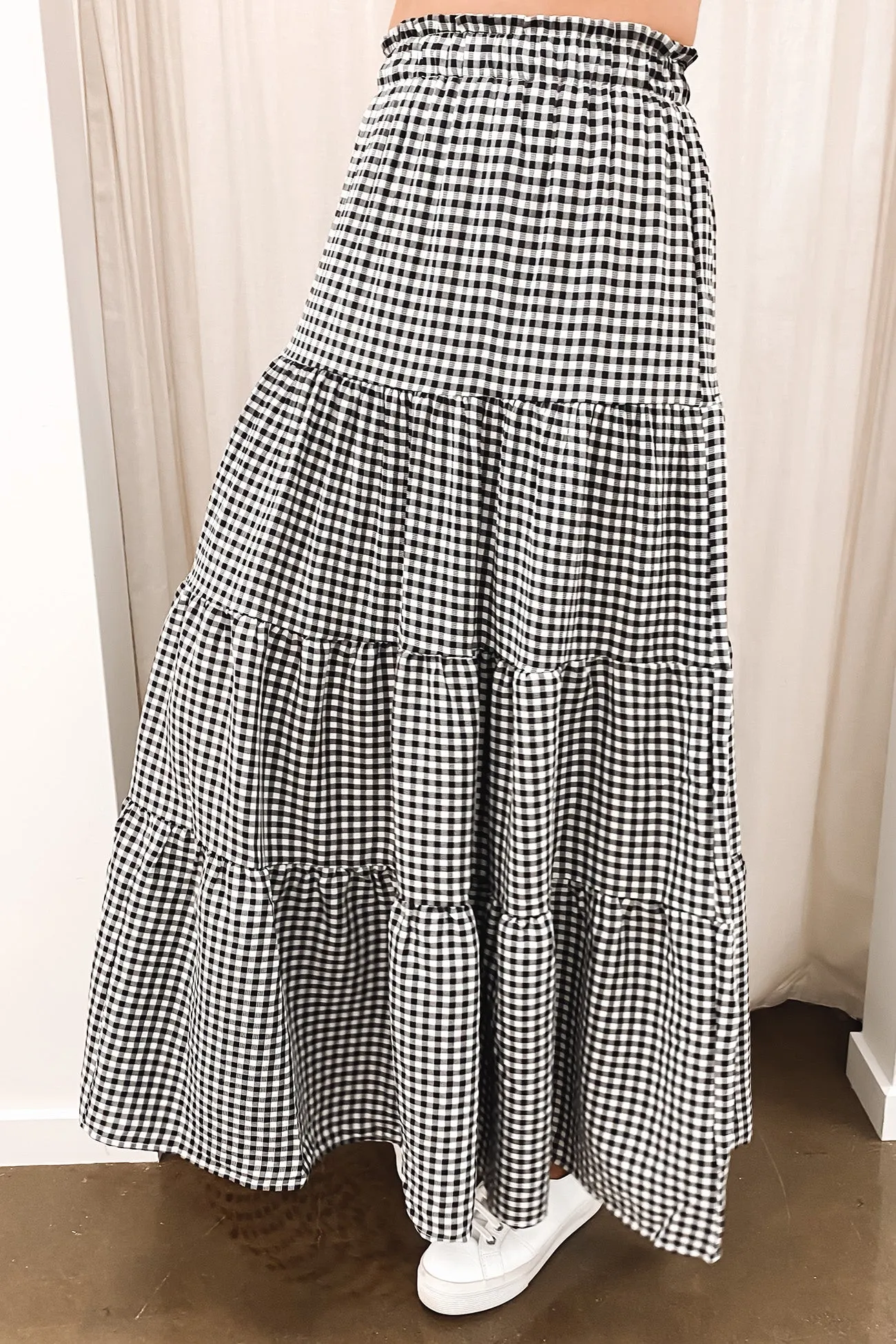 Jasmin Maxi Skirt Black Check