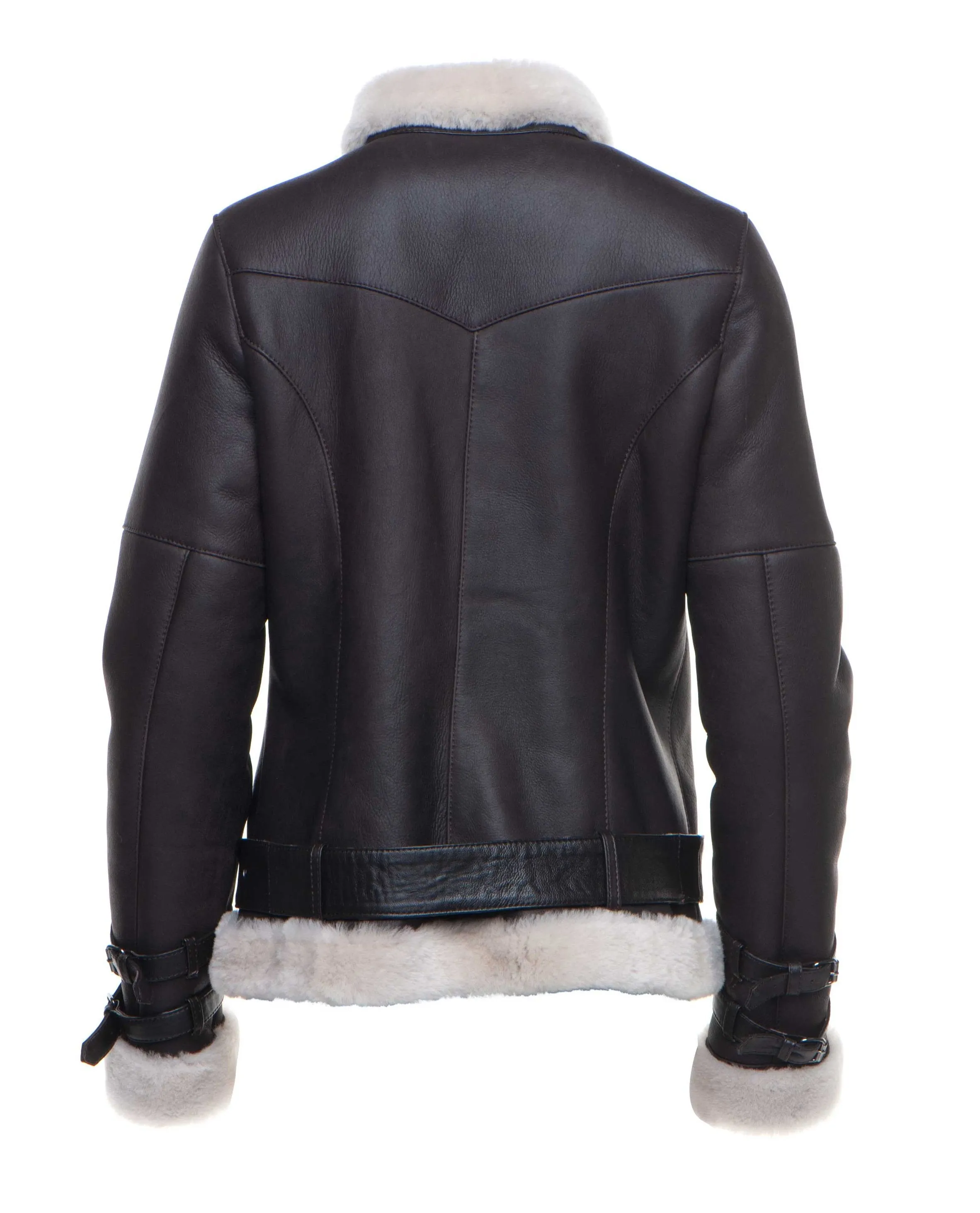 Jayne's Sheepskin Brown Biker Shearling Jacket