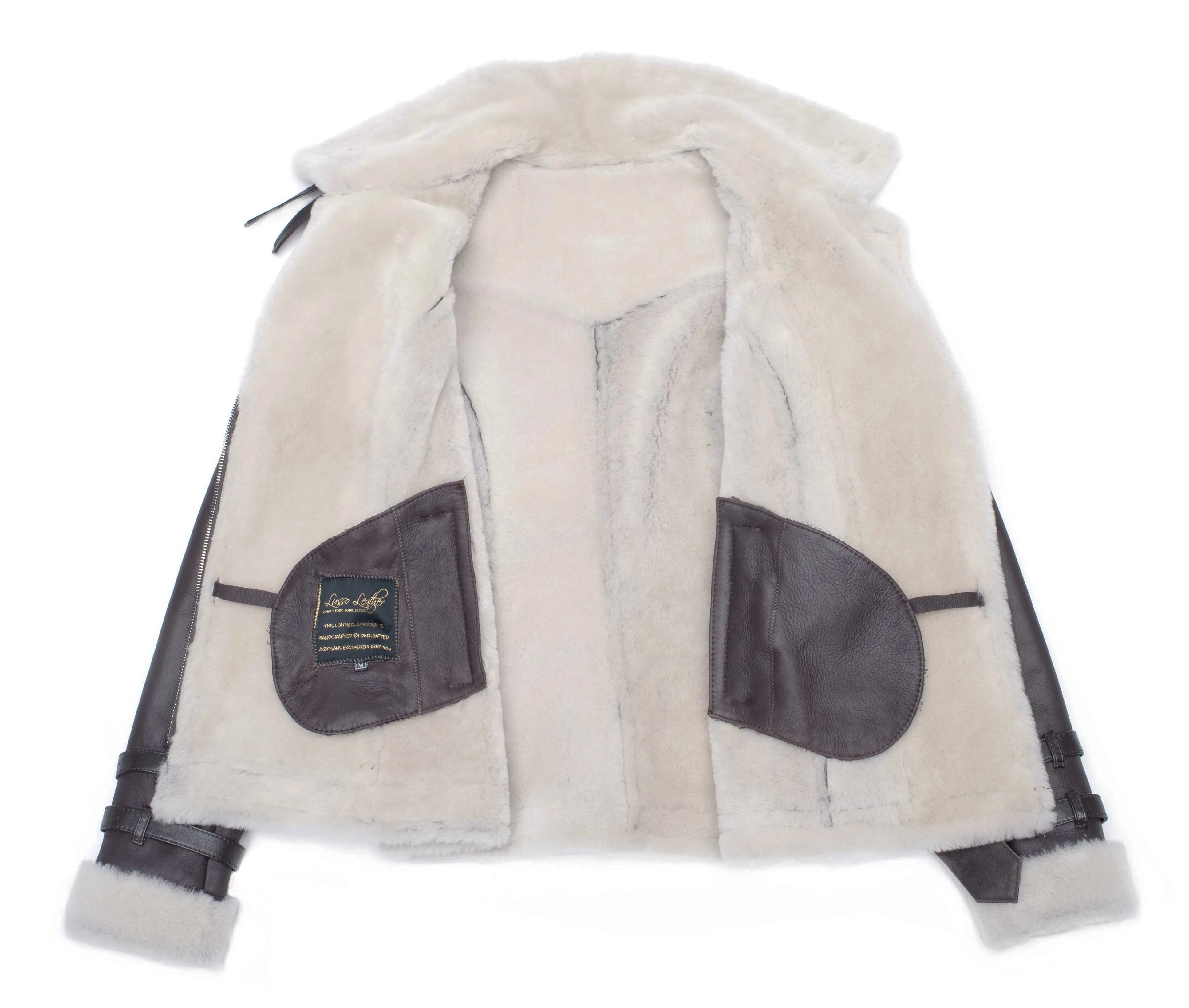 Jayne's Sheepskin Brown Biker Shearling Jacket