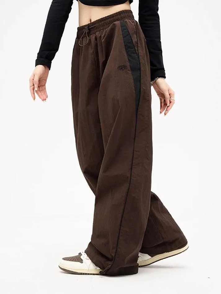 Joskaa Contrast Piping Black Baggy Sweatpants