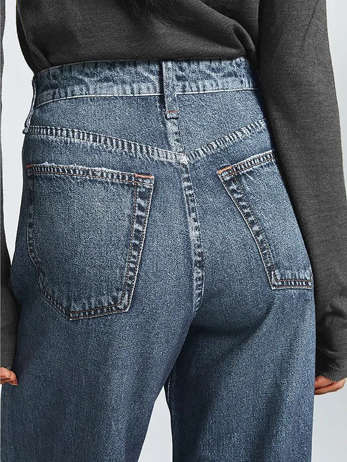 Joskaa High Waisted Print Denim Sweatpants