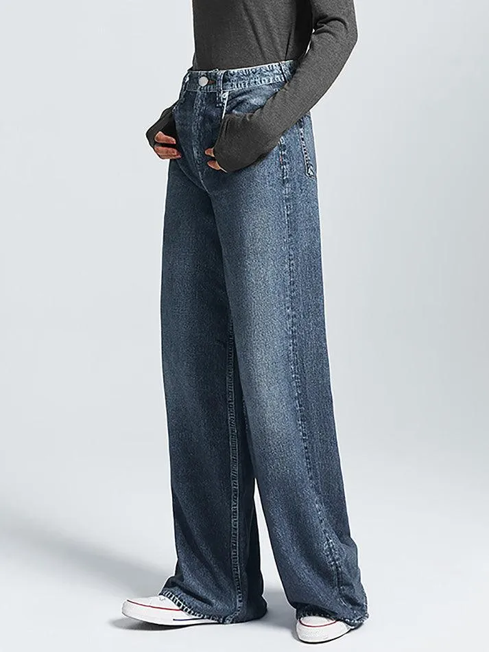 Joskaa High Waisted Print Denim Sweatpants