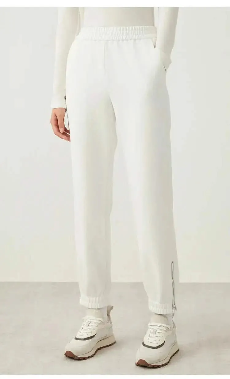 K2593L Combed Cotton Sweatpants - Luxury Women's Casual Long Trousers