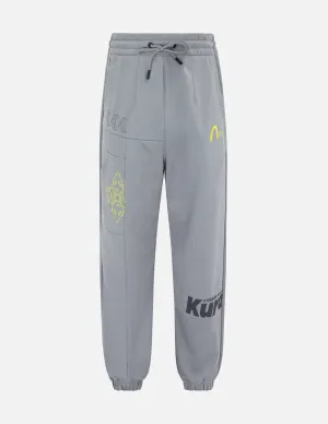 Kamon and Logo Print Wide Leg Sweatpants