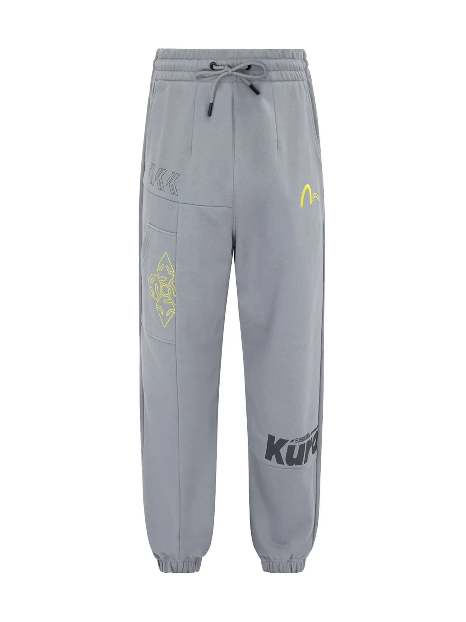 Kamon and Logo Print Wide Leg Sweatpants