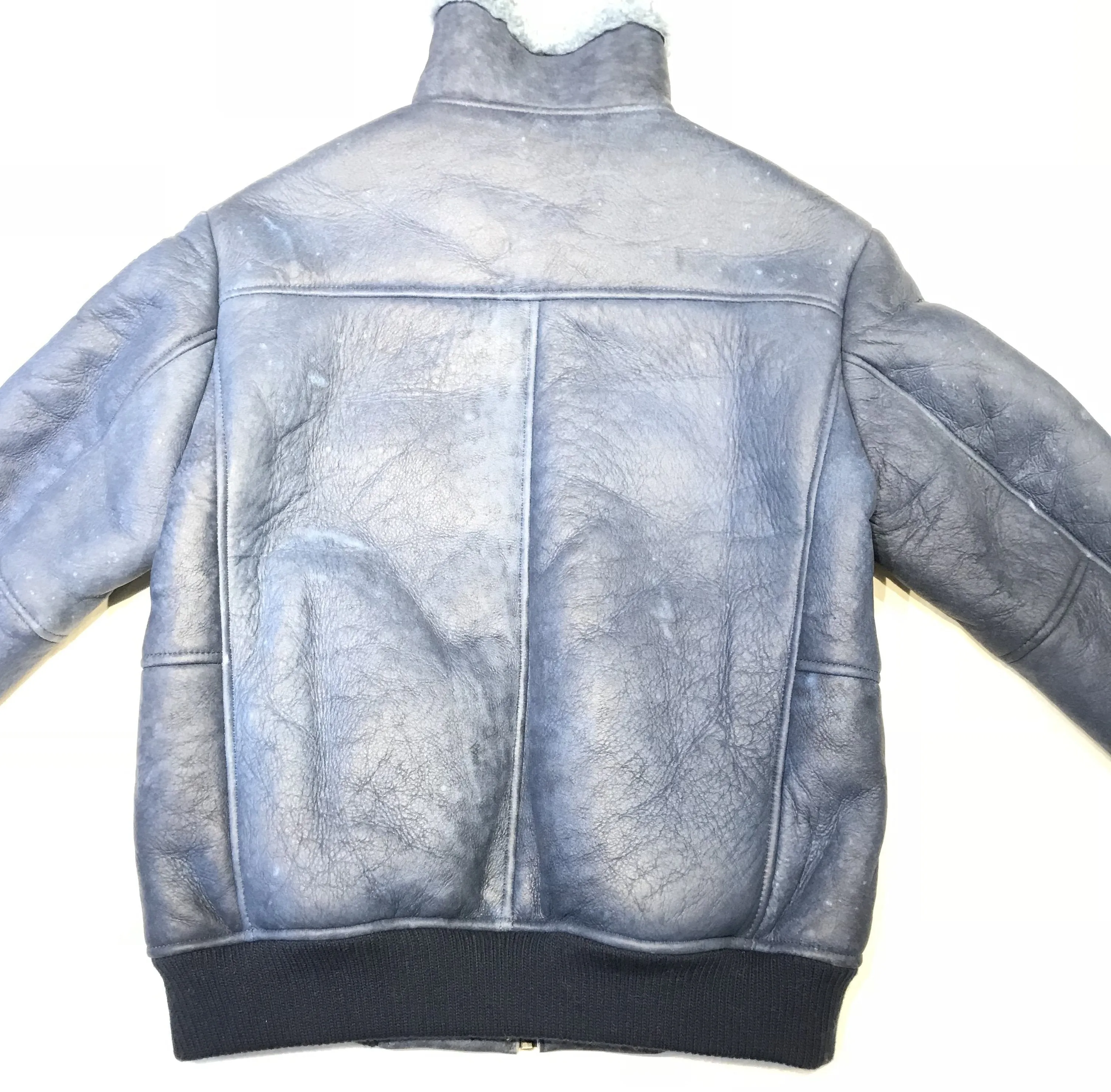 Kashani Powder Blue Blouson Shearling Jacket