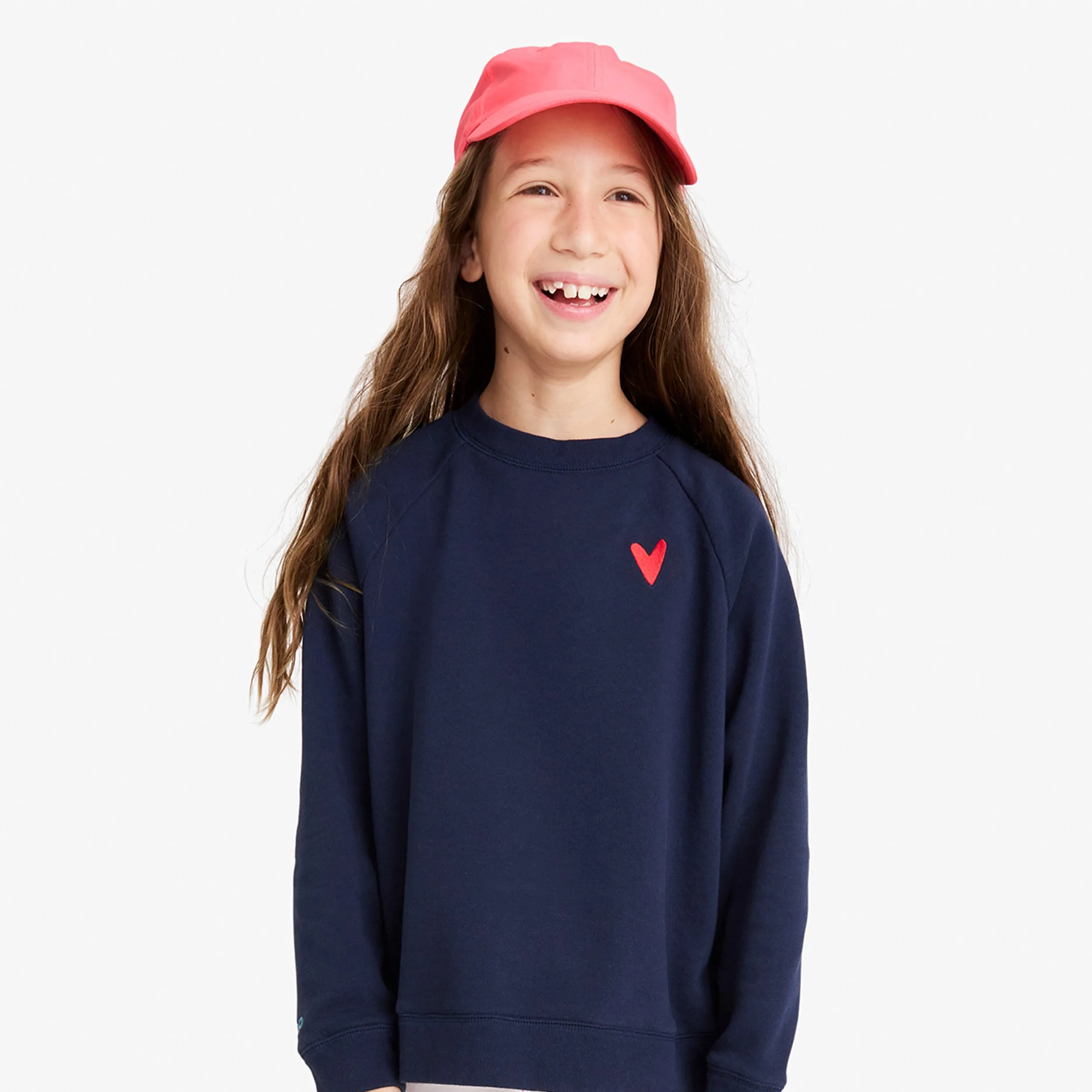 Kids embroidered heart sweatshirt