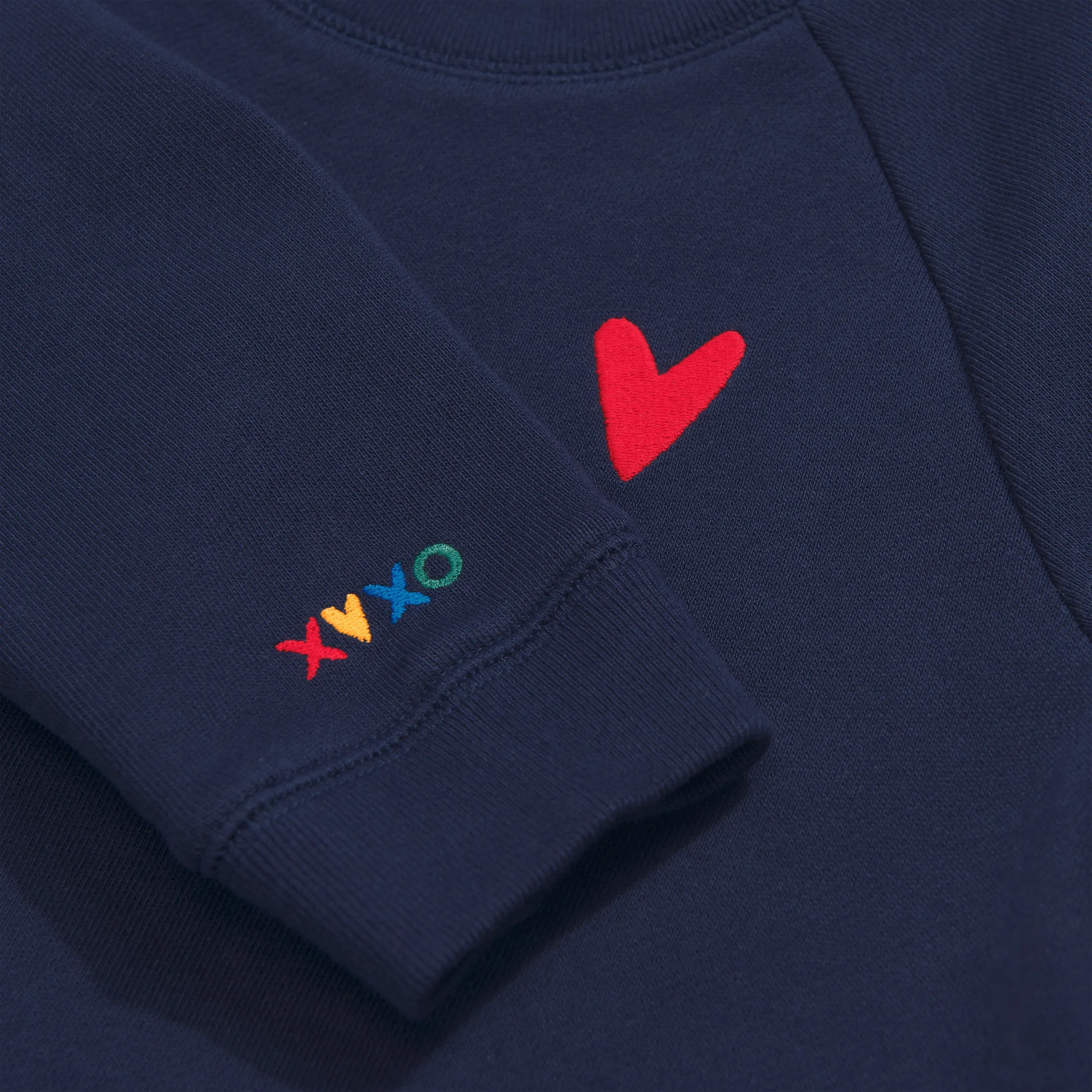 Kids embroidered heart sweatshirt