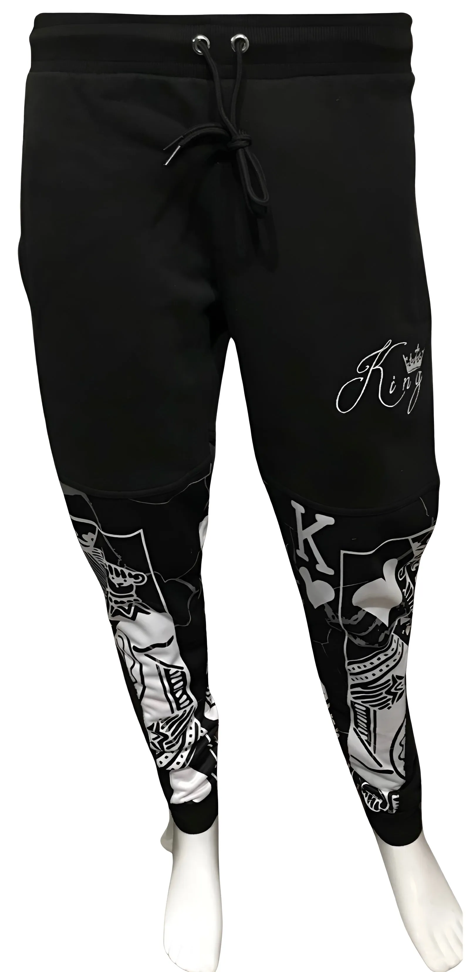 ^KING OF HEARTS^ LUXURY JOGGER SWEATPANTS (CUT & SEW) (EMBROIDERED LOGOS)