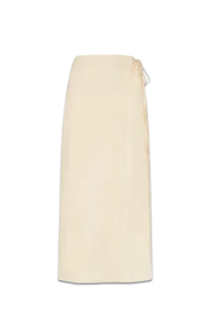 Linen Wrap Midi Skirt