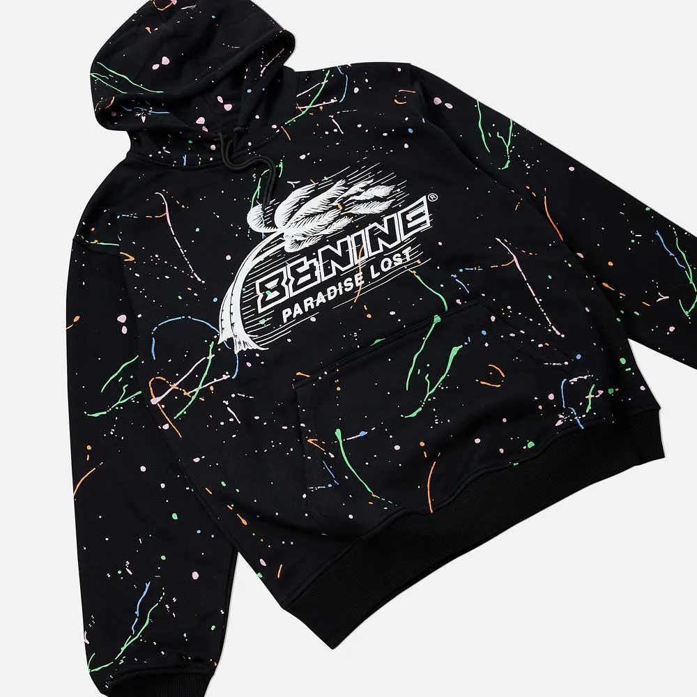 Lost Splattered Hoodie Black