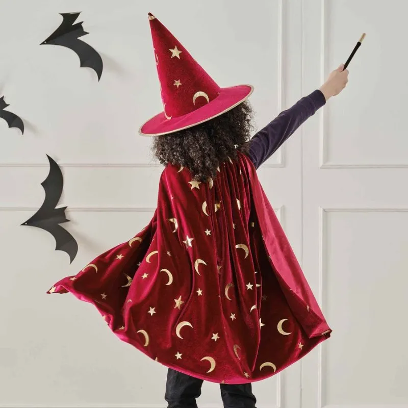 Magician Child Cape-Burgundy Velvet