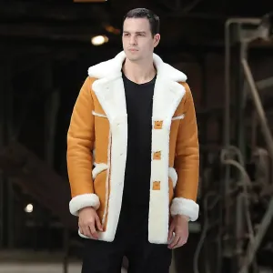 Men's B3 Sheepskin Shearling Jacket - B7 Military Long Leather Fur Coat