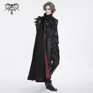 Men's Gothic Stand Collar Feather Cape