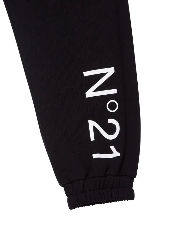 N°21   Logo print cotton jersey sweatpants 