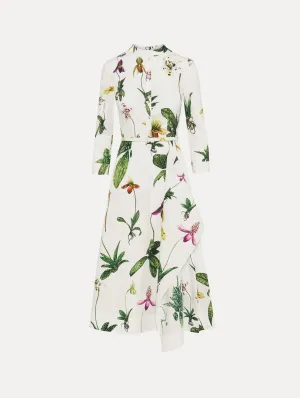 Orchid Cotton Poplin 3/4 Sleeve Dress