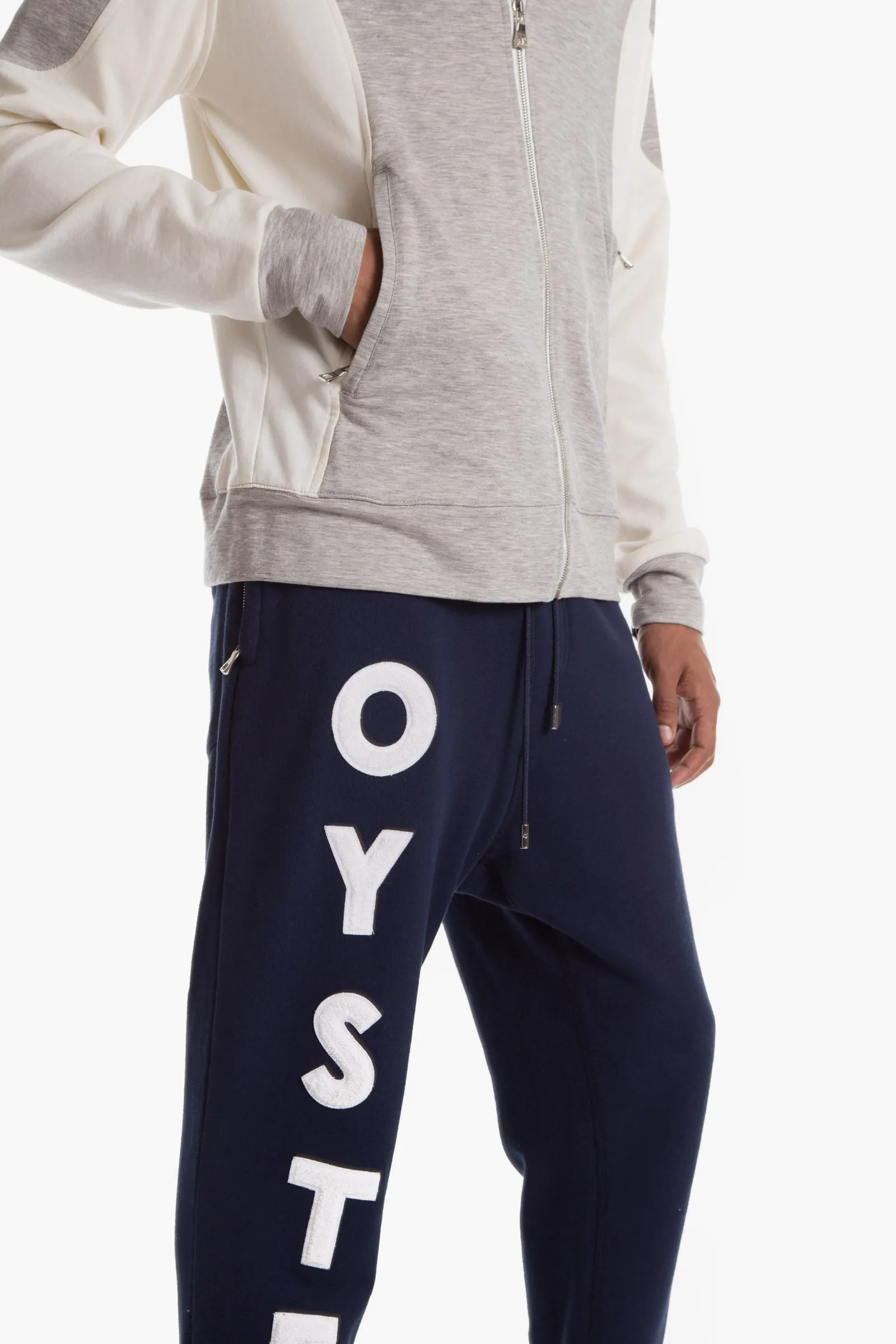 Oyster logo chenille sweatpants (Navy)