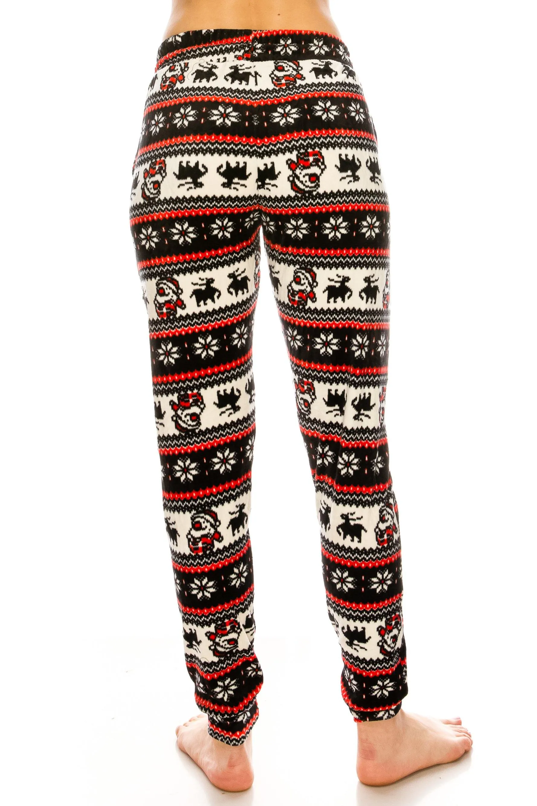 Print Design Velvet Jogger Pants - Warm Winter Sweatpant Joggers