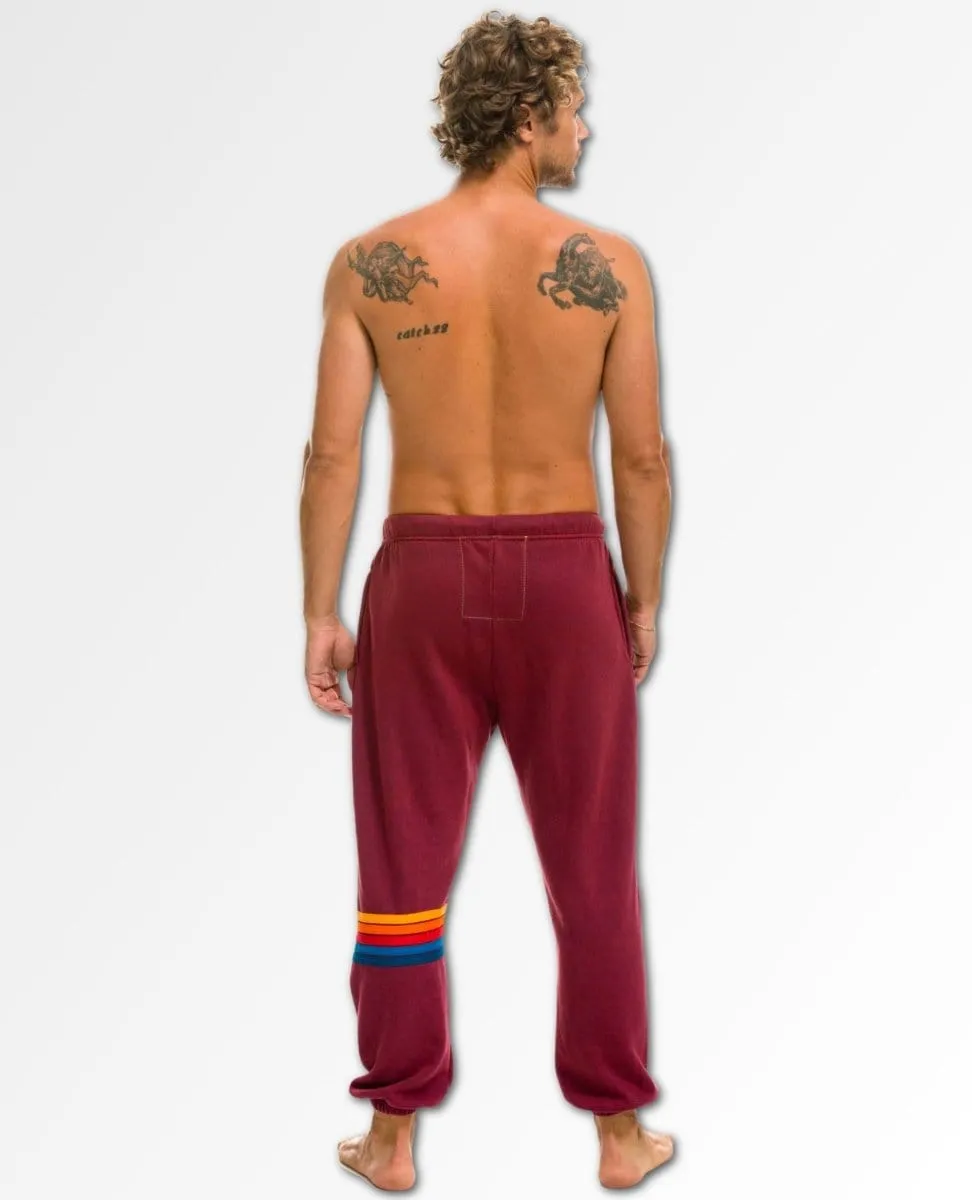 Rainbow Stitch Sweatpants Plum Unisex (Pockets)