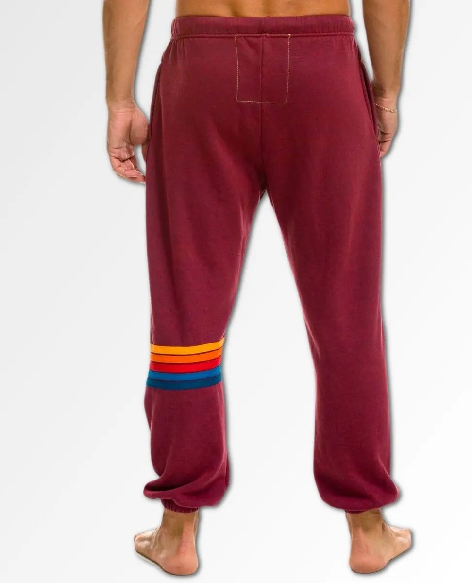 Rainbow Stitch Sweatpants Plum Unisex (Pockets)