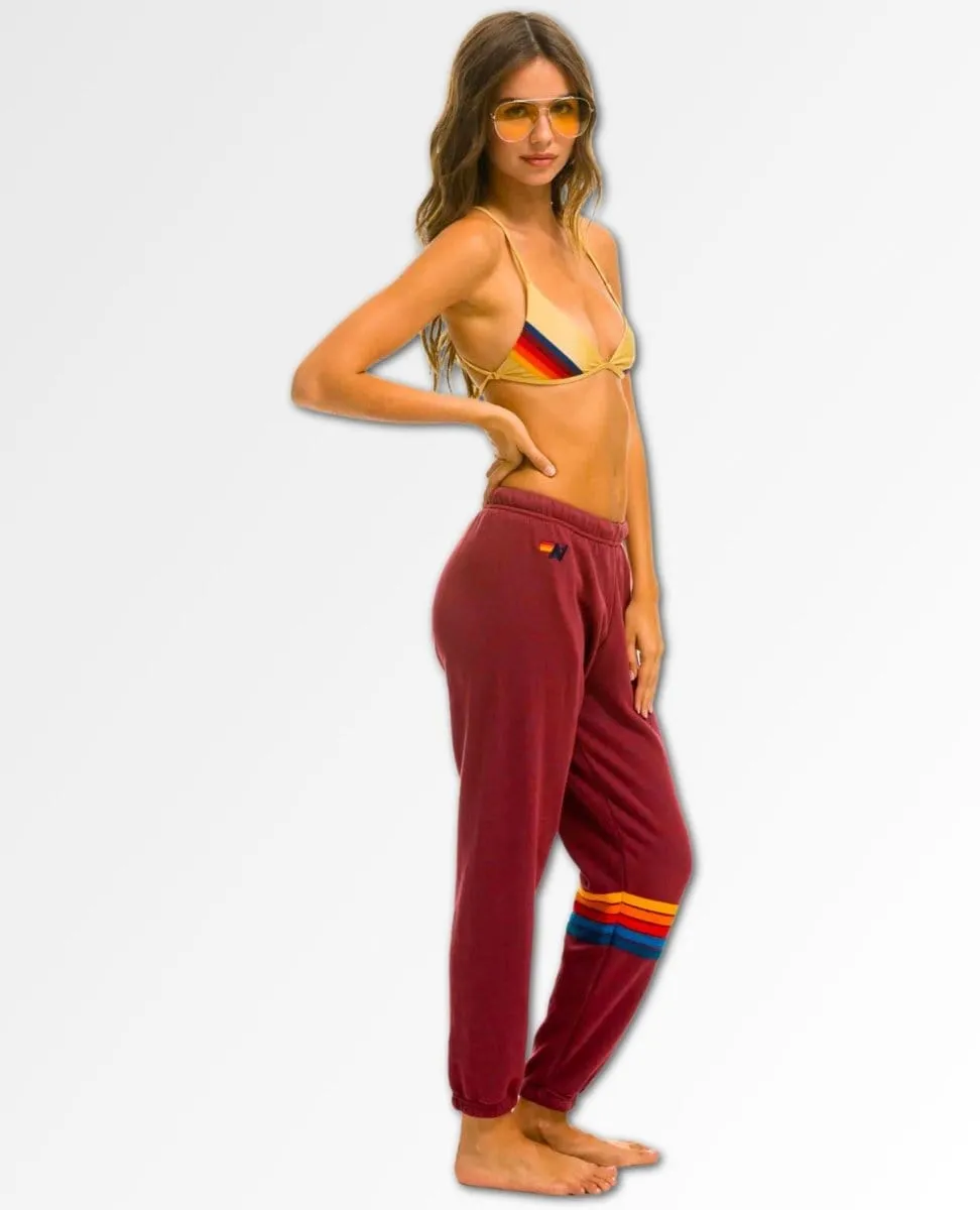 Rainbow Stitch Sweatpants Plum Women