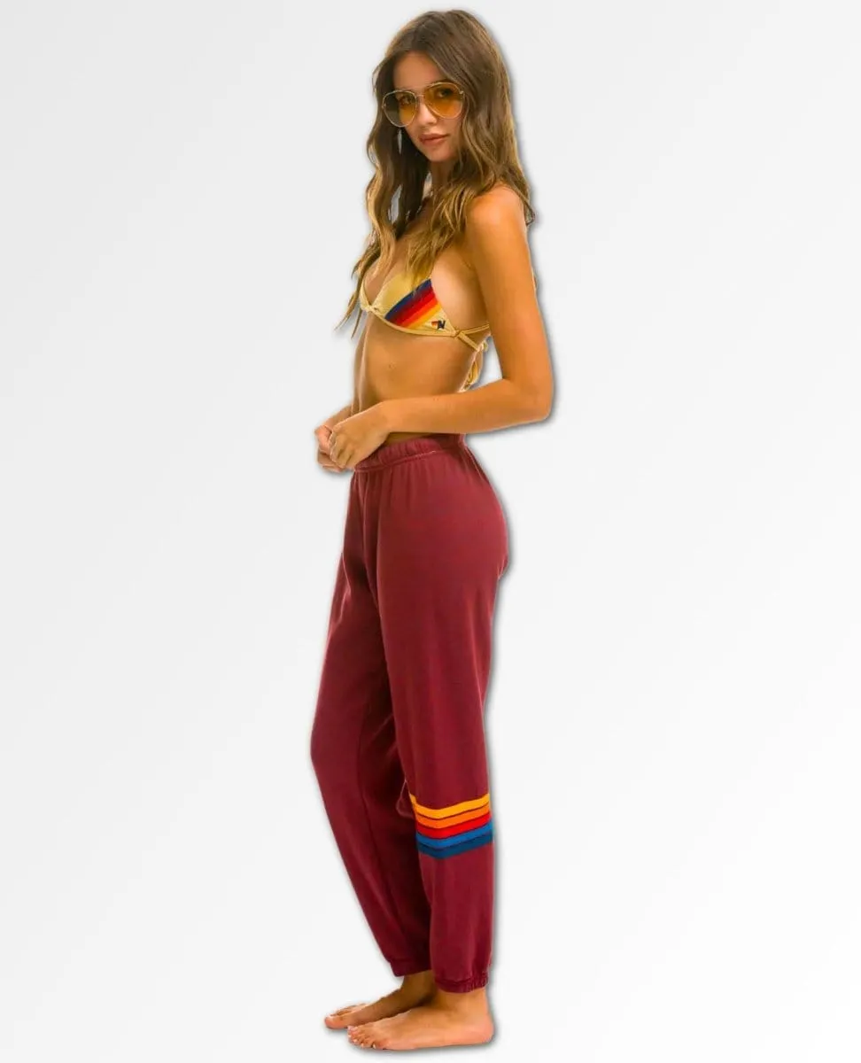 Rainbow Stitch Sweatpants Plum Women