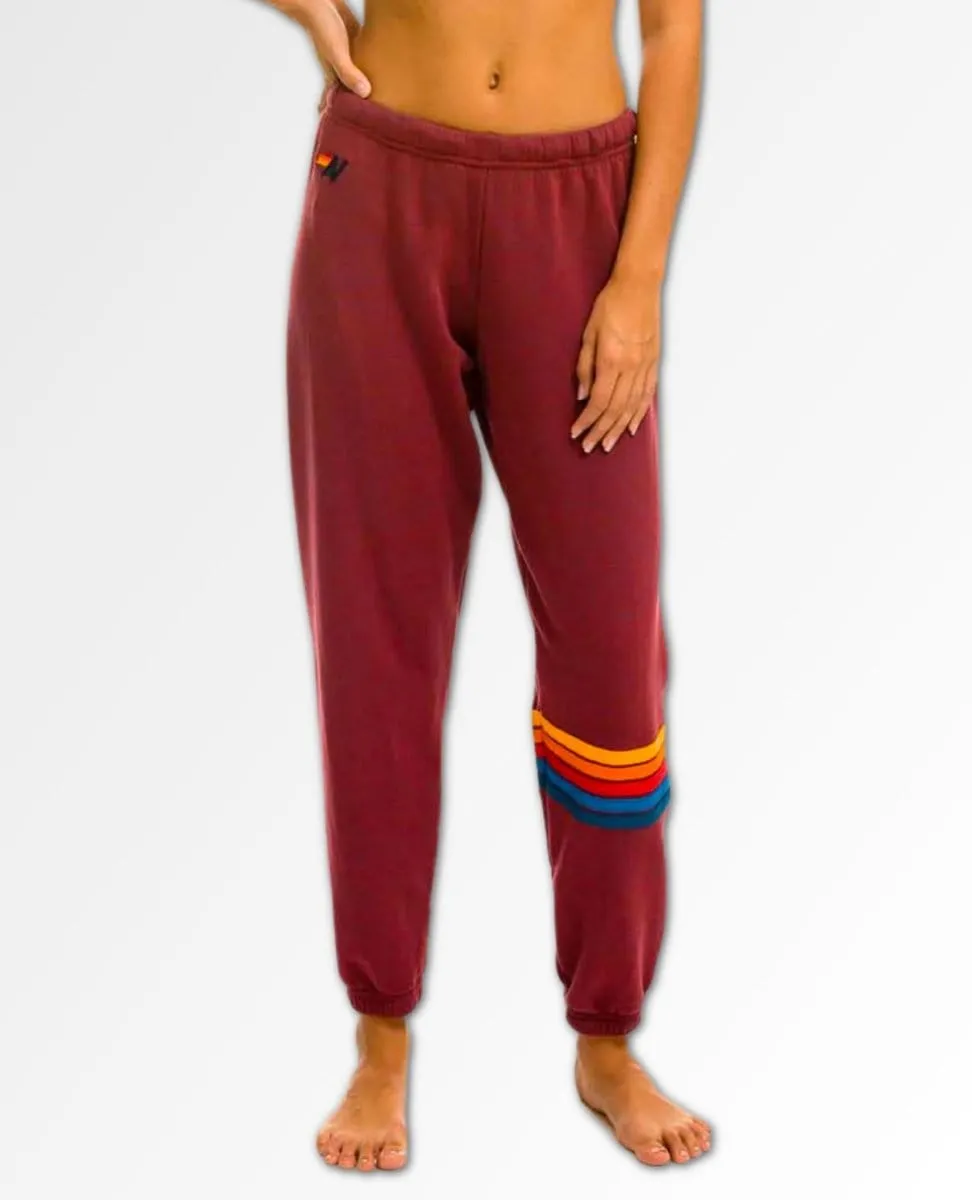 Rainbow Stitch Sweatpants Plum Women