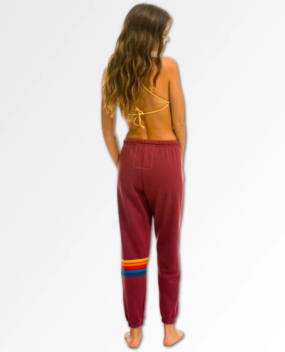 Rainbow Stitch Sweatpants Plum Women