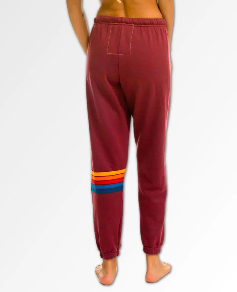 Rainbow Stitch Sweatpants Plum Women