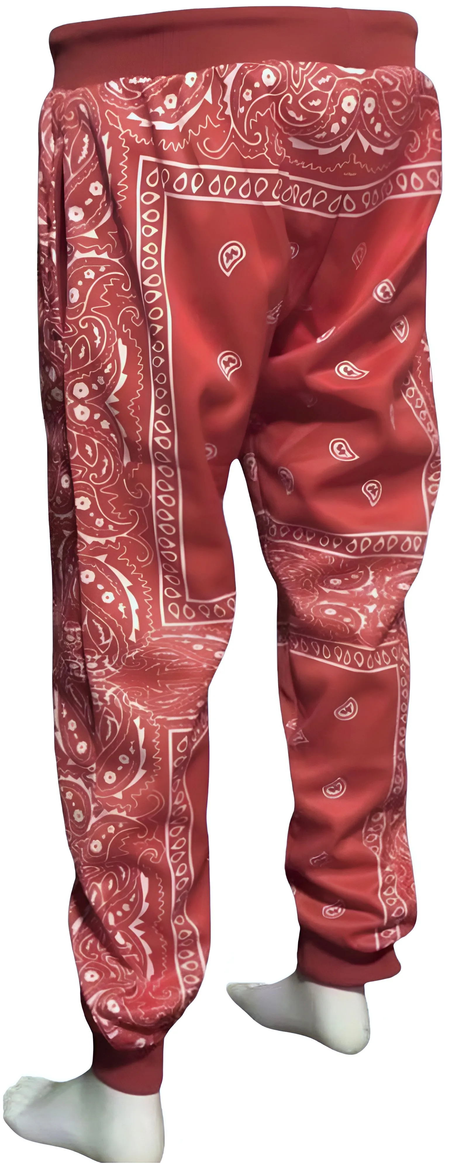 ^RED BANDANA^ JOGGER SWEATPANTS (BRIGHT RED / CUSTOM)