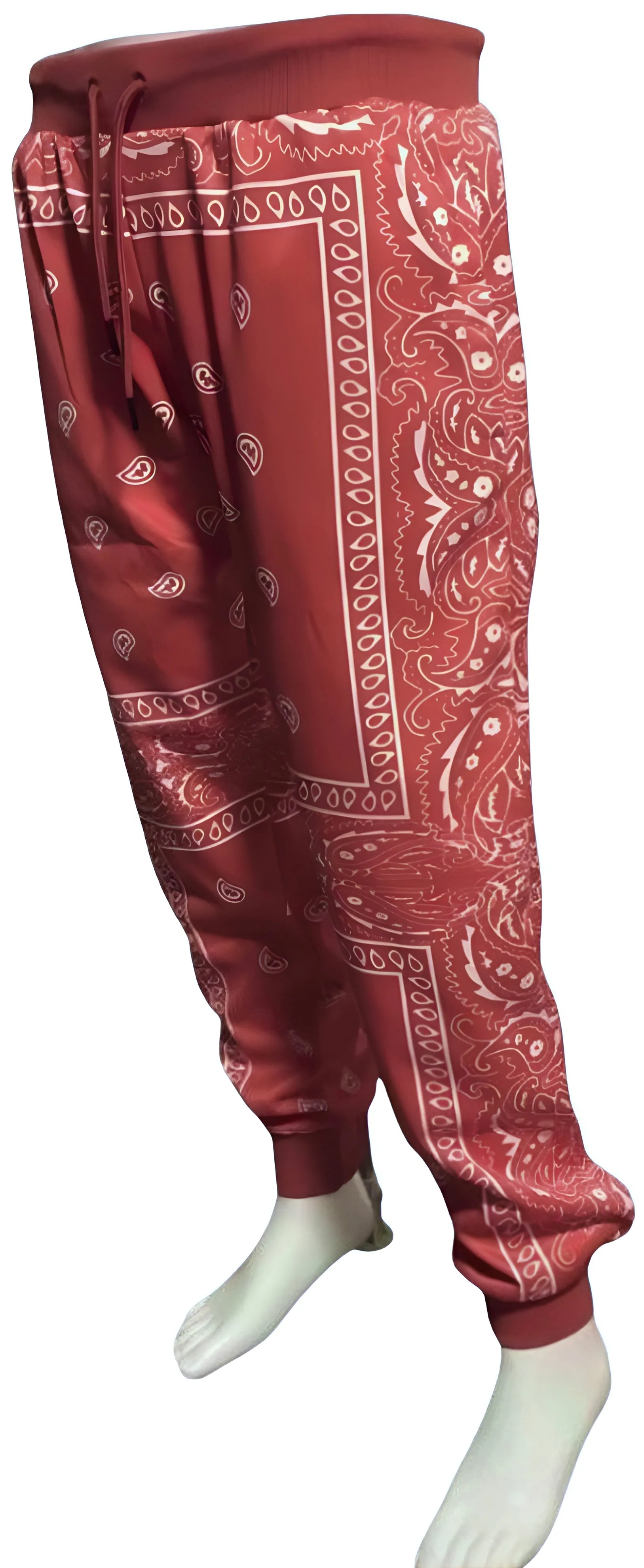 ^RED BANDANA^ JOGGER SWEATPANTS (BRIGHT RED / CUSTOM)