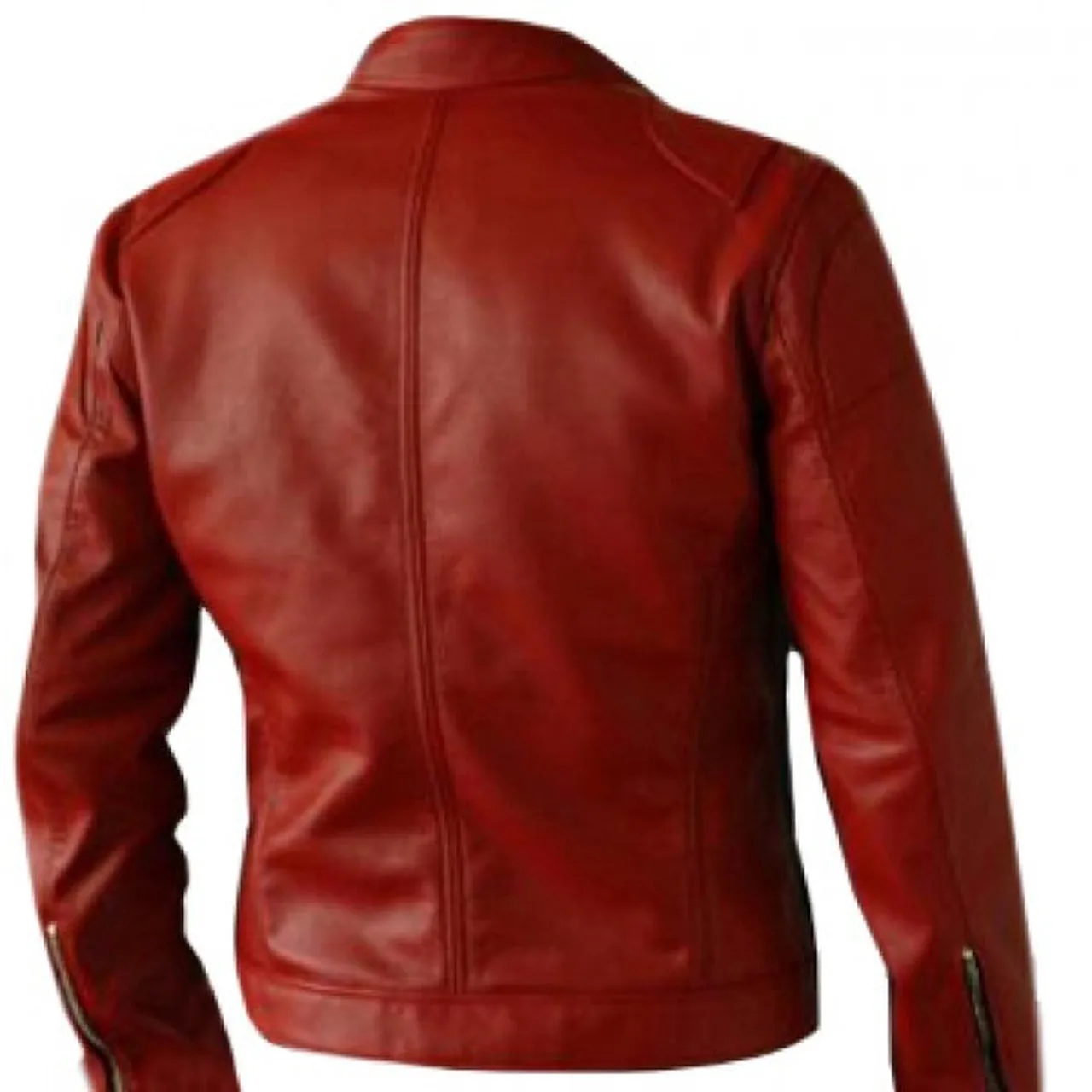 Red Vine Biker Leather Jacket Mens