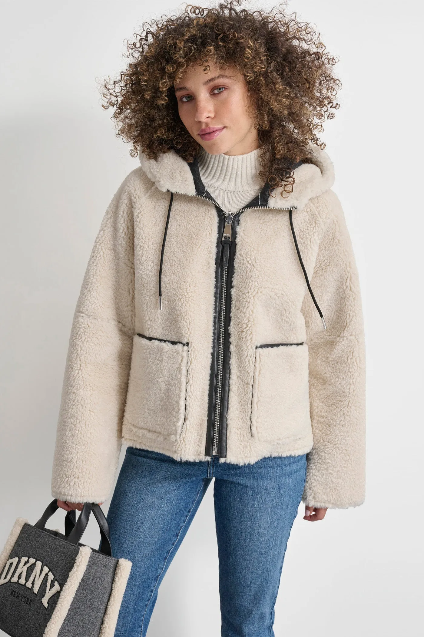 REVERSIBLE FAUX SHEARLING JACKET