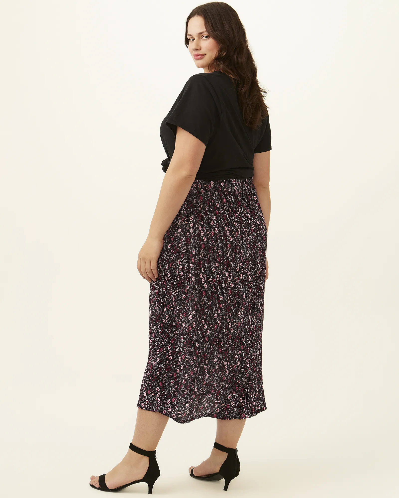 Riley Printed Midi Skirt | Mauve / Pink