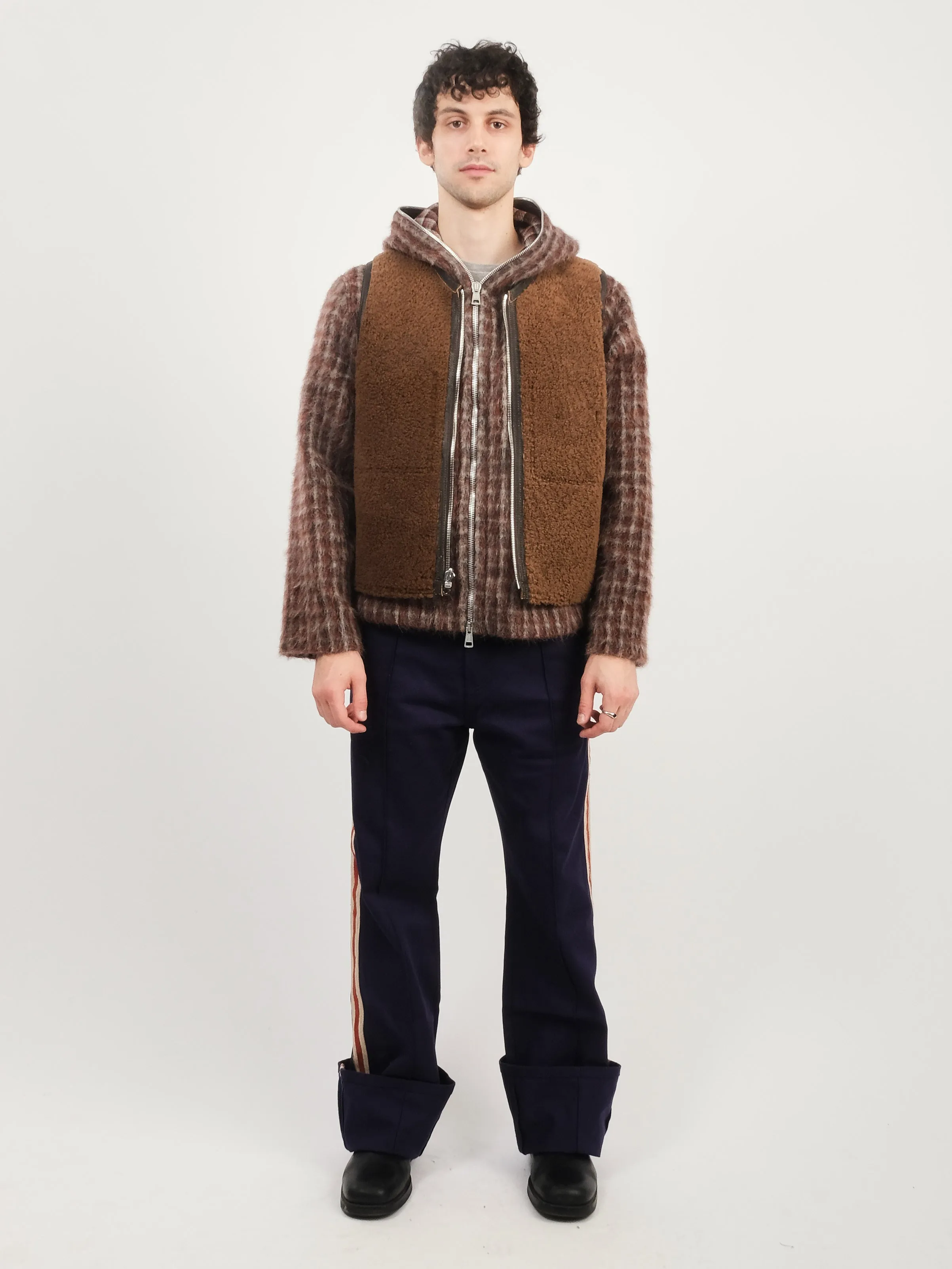 Rustic Grain Brown Reversible Shearling Vest