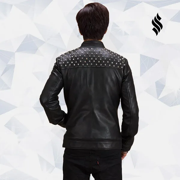 Shapron Studded Leather Biker Leather Jacket