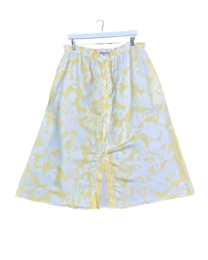 Size 3XL | Variety Hour Yellow and White Floral Linen Blend Midi Skirt