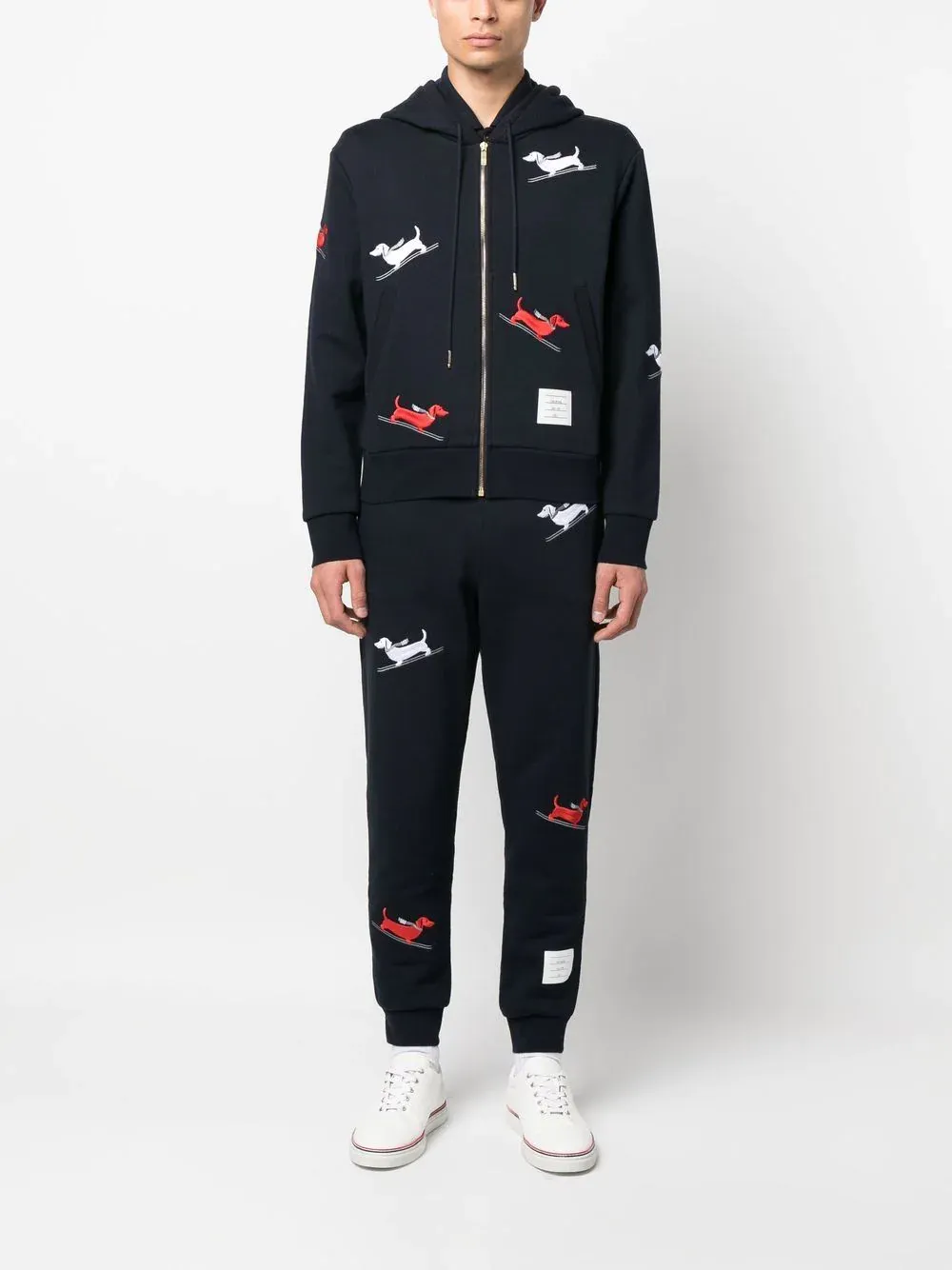 Skiing Hector Embroidery Holiday Sweatpants