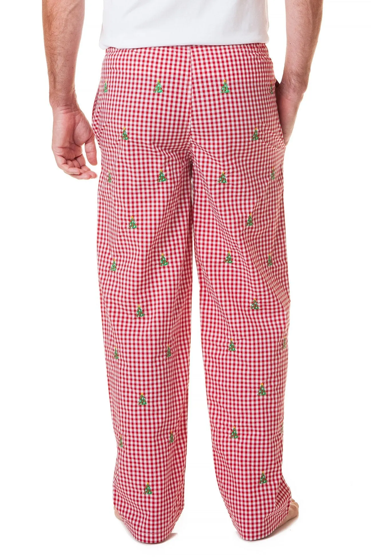 Sleeper Pant Wide Gingham Red with Christmas Tree